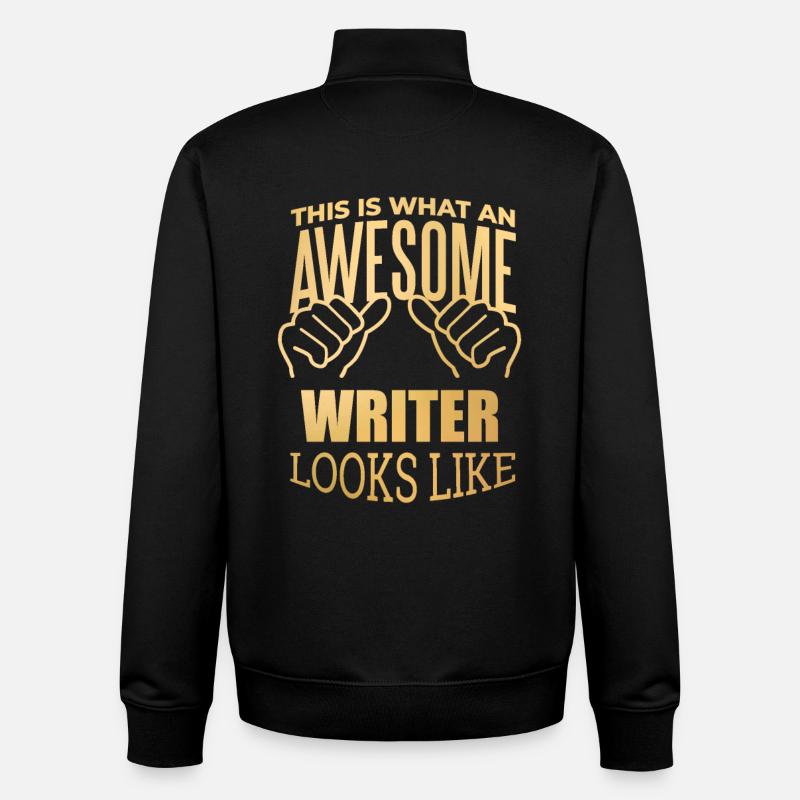 écriture - Sweat zippé unisexe en coton bio Stanley/Stella - noir