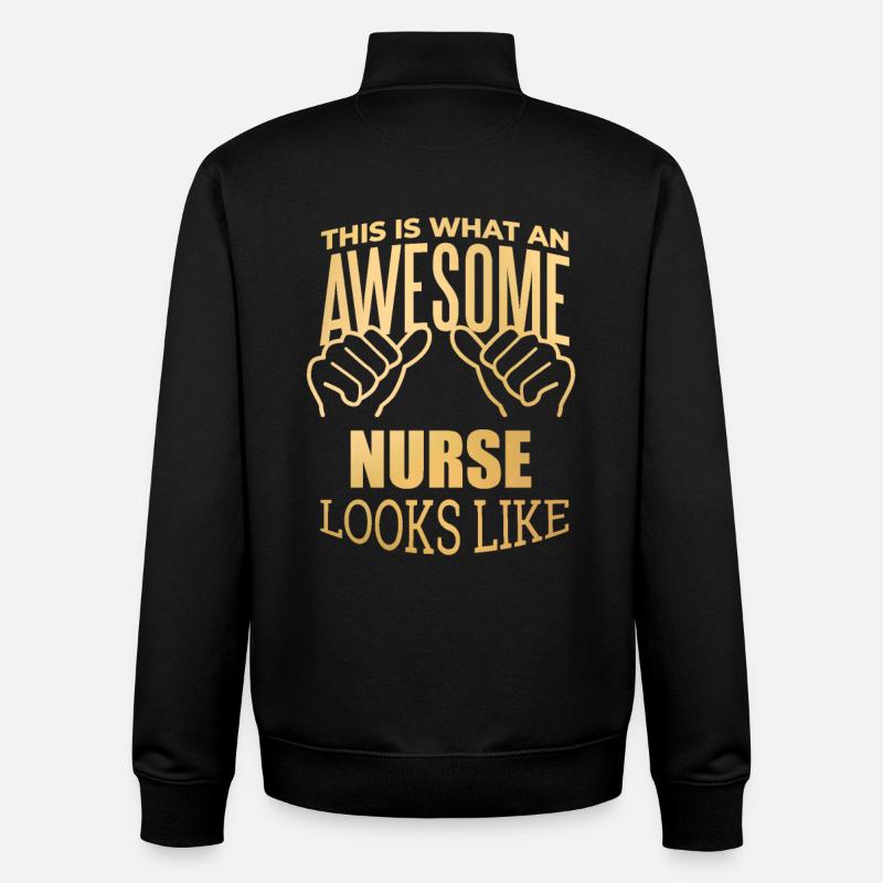 Nurse - Unisex Organic Zip Sweatshirt by Stanley/Stella - black