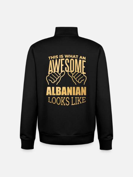 Albanie Albanie Albanie - Sweat zippé unisexe en coton bio Stanley/Stella - noir