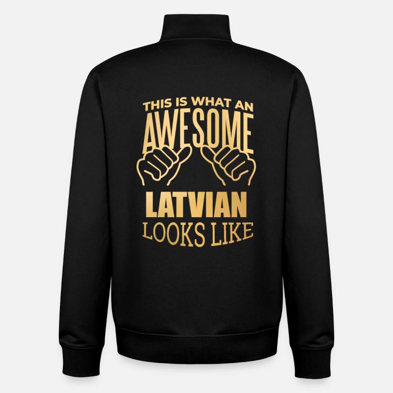 Lettland - Unisex Organic Zip Sweatshirt von Stanley/Stella - Schwarz