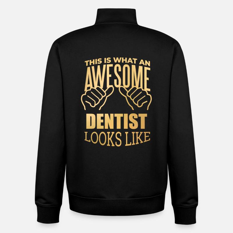 dentiste - Sweat zippé unisexe en coton bio Stanley/Stella - noir