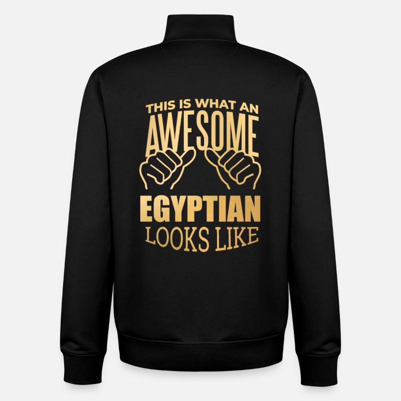 Égypte - Sweat zippé unisexe en coton bio Stanley/Stella - noir