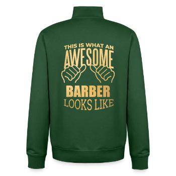 coiffeur - Sweat zippé unisexe en coton bio Stanley/Stella - vert bouteille - Dos - AI Model Male 185 dark (185cm)