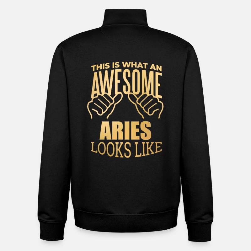 Aries - Unisex Organic Zip Sweatshirt by Stanley/Stella - black