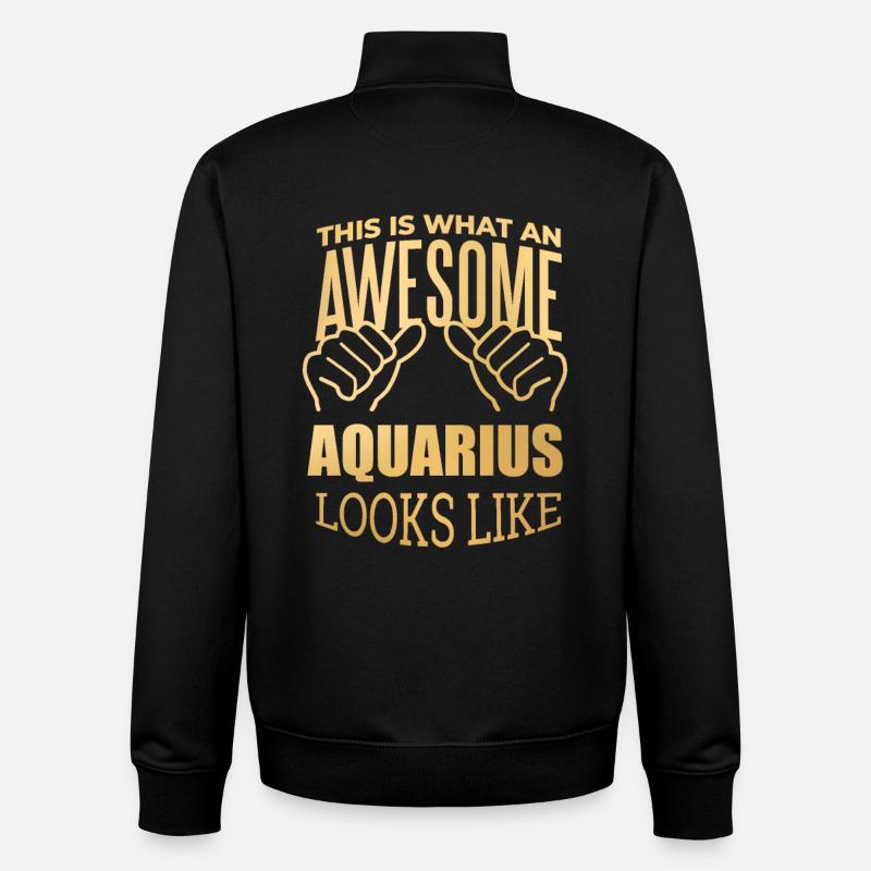 Aquarius - Unisex Organic Zip Sweatshirt by Stanley/Stella - black