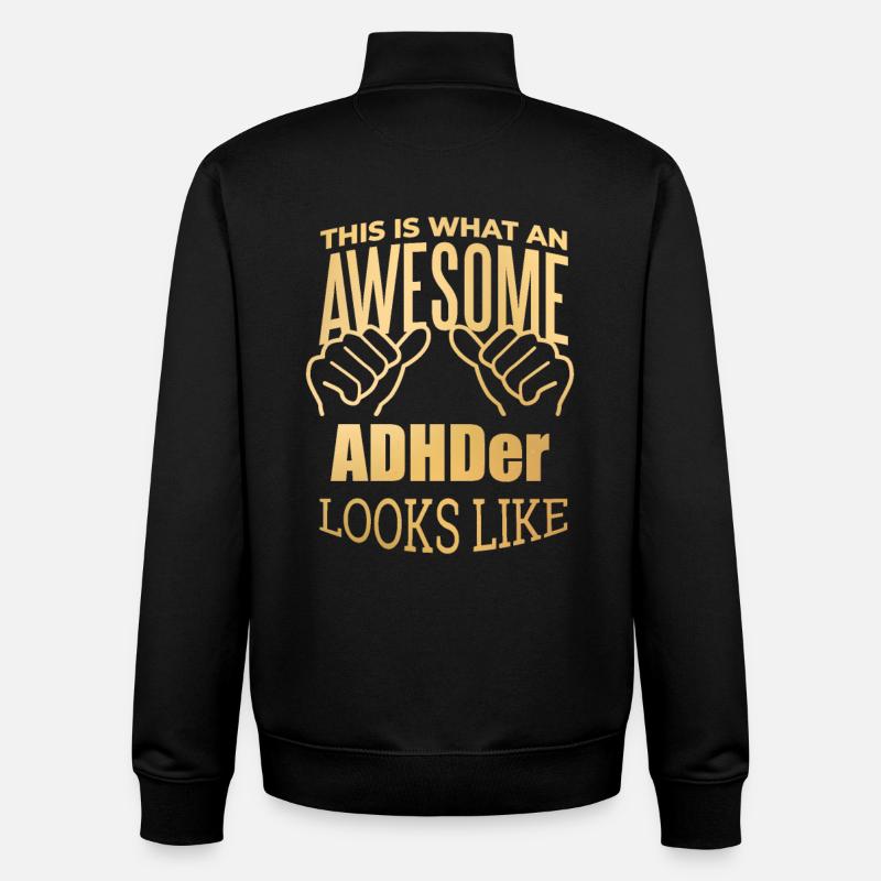 ADHD - Unisex Organic Zip Sweatshirt by Stanley/Stella - black