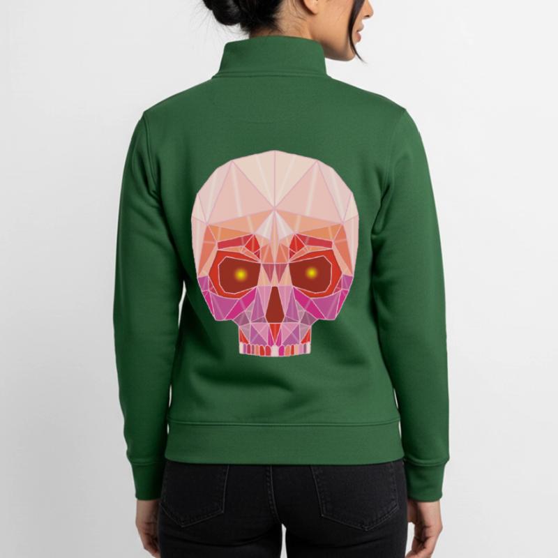 Ruby Skull Unisex Organic Zip Sweatshirt by Stanley/Stella