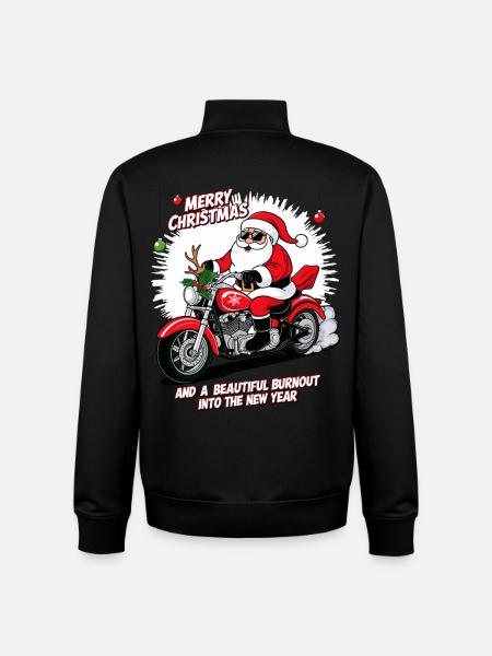 Père Noël à bascule - Sweat zippé unisexe en coton bio Stanley/Stella - noir