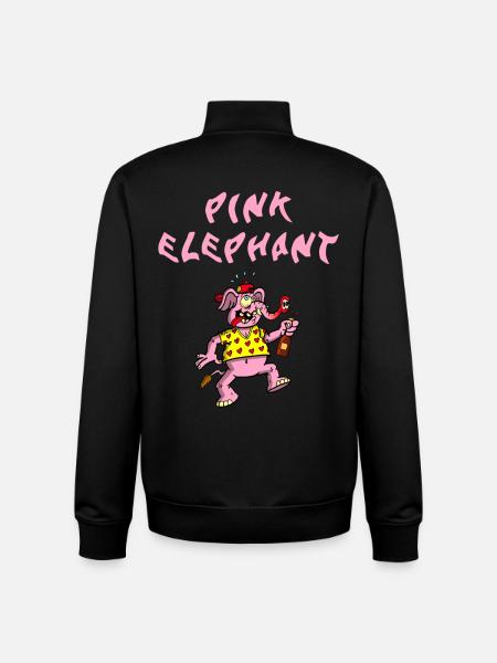 Pink Elephant - Unisex Organic Zip Sweatshirt by Stanley/Stella - black