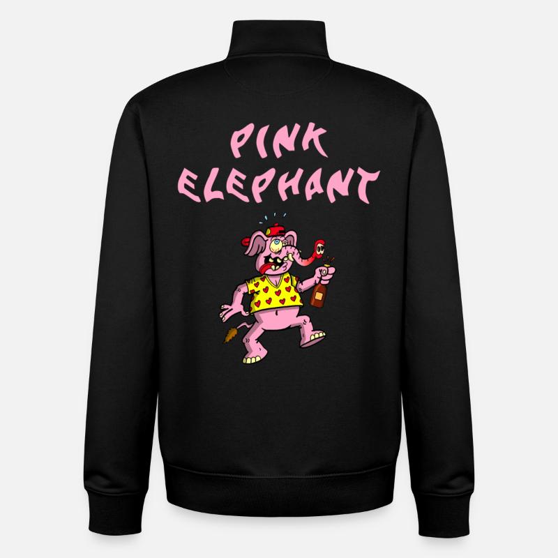 Rosa Elefant - Unisex Organic Zip Sweatshirt von Stanley/Stella - Schwarz
