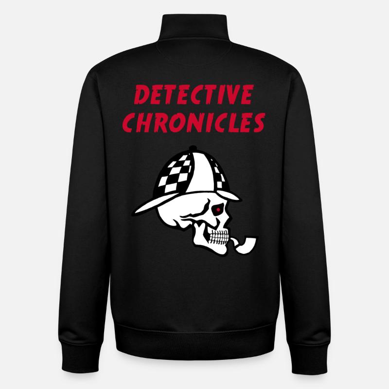 Detective Skull - Unisex Organic Zip Sweatshirt by Stanley/Stella - black