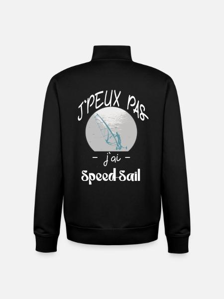 I can't 'I speed sail - Unisex Organic Zip Sweatshirt by Stanley/Stella - black