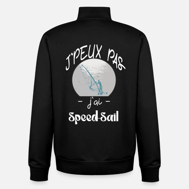 j'peux pas 'jai speed sail - Sweat zippé unisexe en coton bio Stanley/Stella - noir