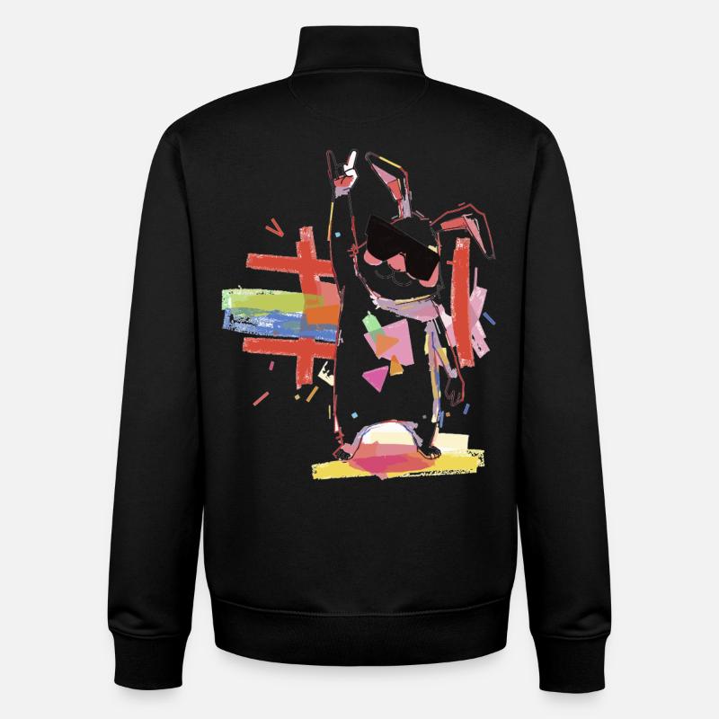 Regenbogenroboter Partystar - Unisex Organic Zip Sweatshirt von Stanley/Stella - Schwarz