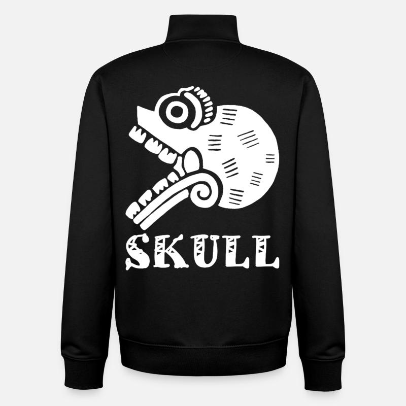 Weißer Stammesschädel - Unisex Organic Zip Sweatshirt von Stanley/Stella - Schwarz