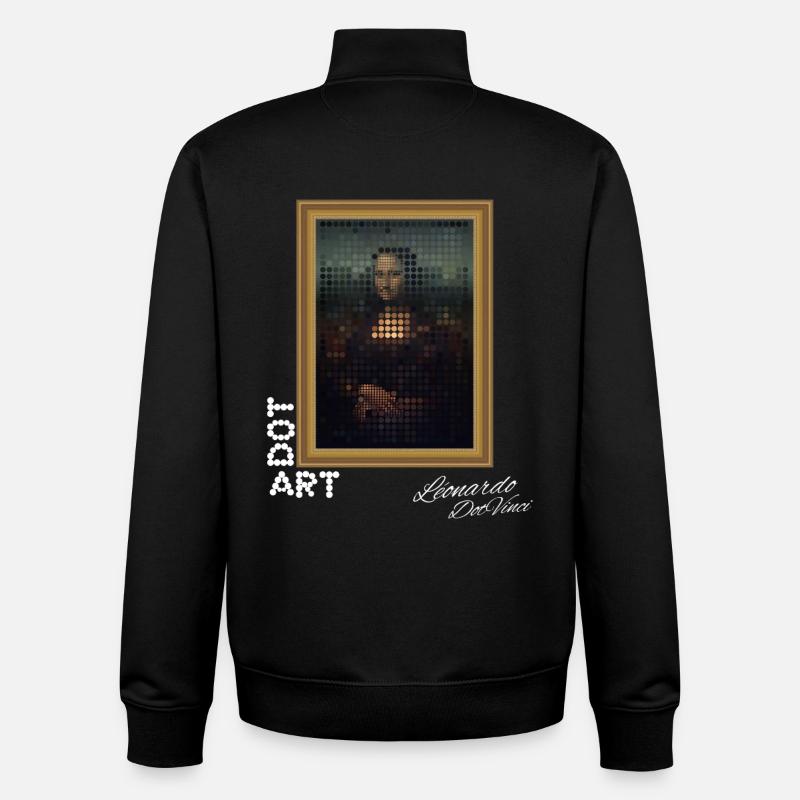 Mona Lisa Dots - Sweat zippé unisexe en coton bio Stanley/Stella - noir