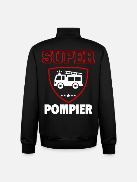 Super Firefighter, Father's Day, Christmas - Unisex Organic Zip Sweatshirt by Stanley/Stella - black
