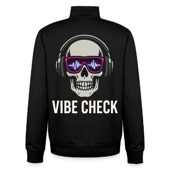 Crâne Neon Vibe Check – Skull Edition - Unisex Organic Zip Sweatshirt von Stanley/Stella - Schwarz - Hinten - AI Model Male 185 light (185cm)