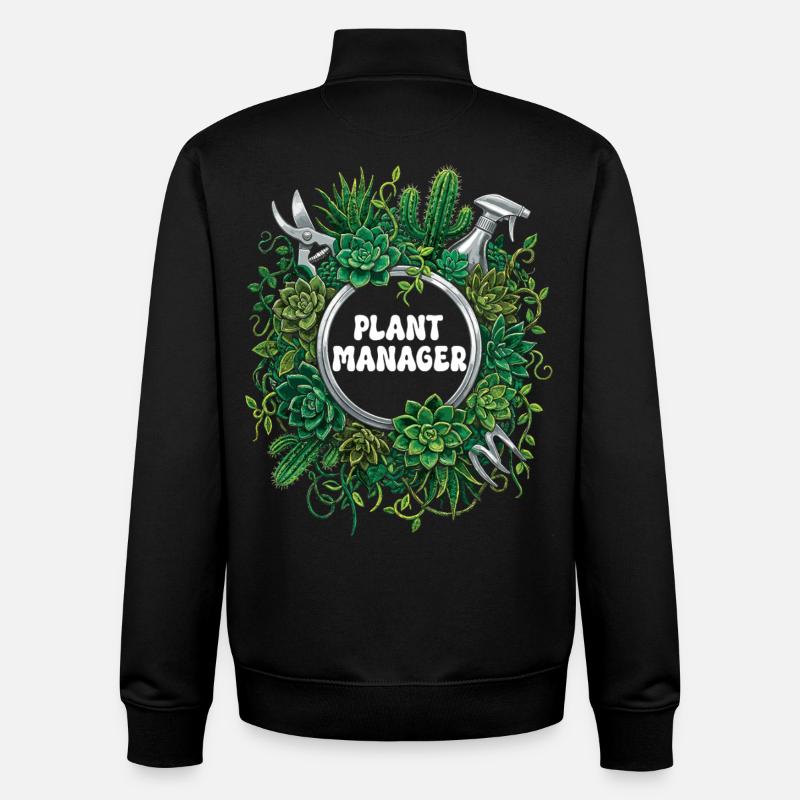 Gestionnaire d’usine drôle Cactus succulent - Sweat zippé unisexe en coton bio Stanley/Stella - noir
