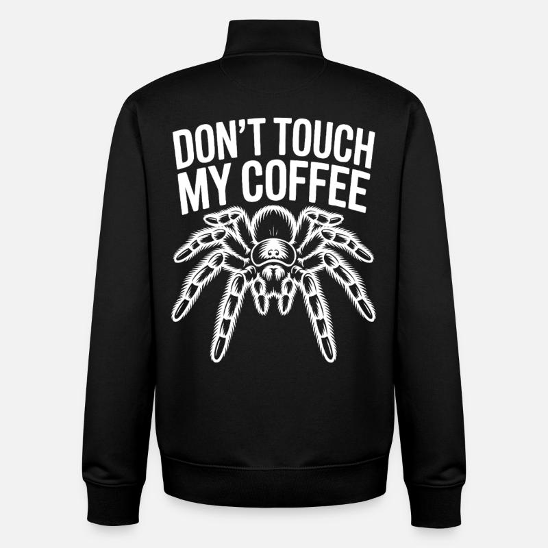 Coffee Spider: Do Not Touch - Unisex Organic Zip Sweatshirt by Stanley/Stella - black