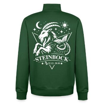 Capricorn Zodiac Sign - Unisex Organic Zip Sweatshirt by Stanley/Stella - bottle green - Back - AI Model Male 185 dark (185cm)