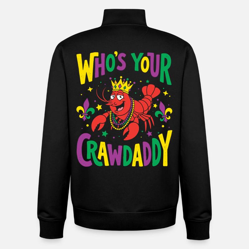 Wer ist dein Crawdaddy Lustiger Mardi Gras - Unisex Organic Zip Sweatshirt von Stanley/Stella - Schwarz