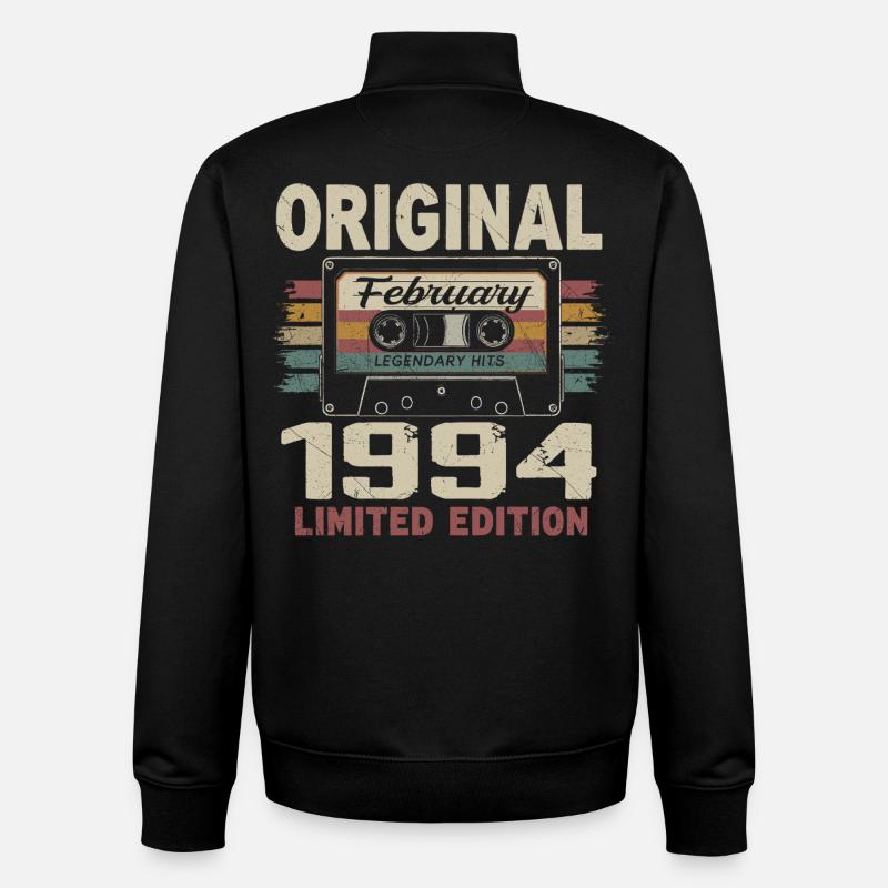 February 1994, February 1994 Birthday Gift - Unisex Organic Zip Sweatshirt by Stanley/Stella - black