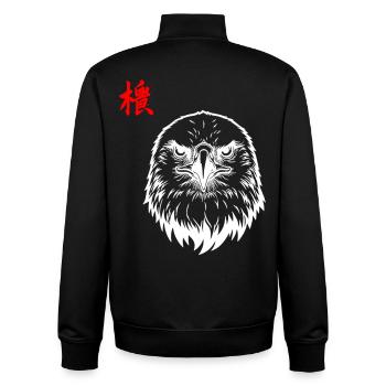 Eagle Asian - Unisex Organic Zip Sweatshirt by Stanley/Stella - black - Back - AI Model Male 185 light (185cm)