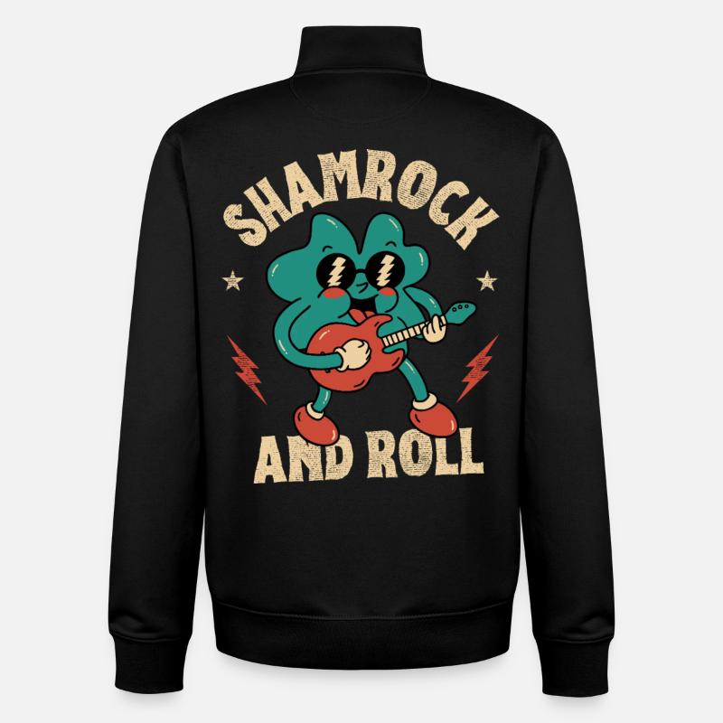 Kleeblatt und Roll - Unisex Organic Zip Sweatshirt von Stanley/Stella - Schwarz