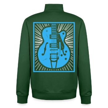 Retro-Gitarren-Silhouette - Unisex Organic Zip Sweatshirt von Stanley/Stella - Flaschengrün - Hinten - AI Model Male 185 dark (185cm)