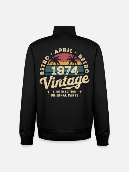 Avril 1974 - April 1974 - Unisex Organic Zip Sweatshirt by Stanley/Stella - black