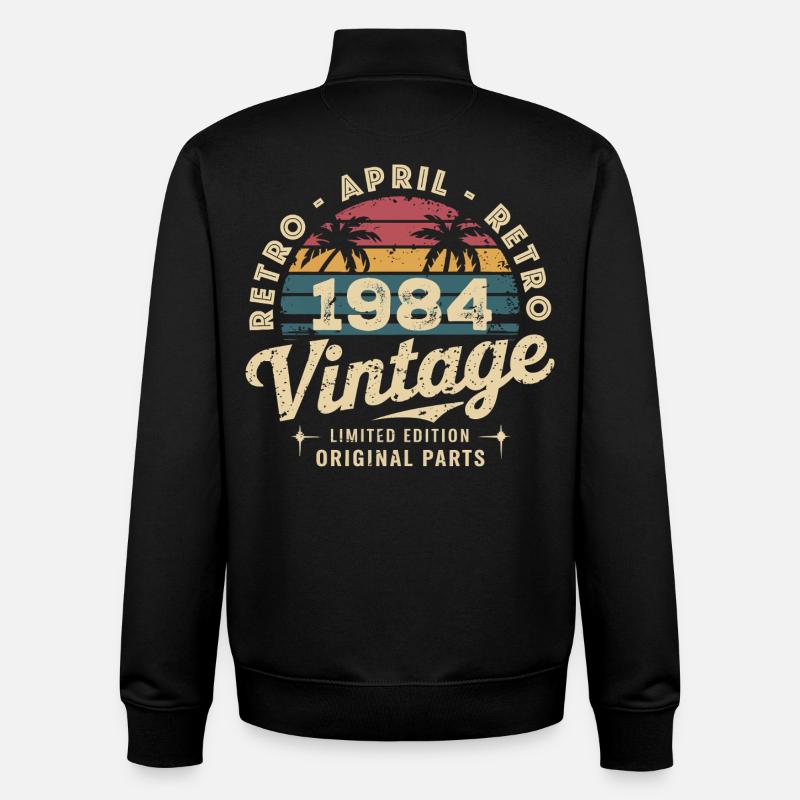 Avril 1984 - April 1984 - Unisex Organic Zip Sweatshirt by Stanley/Stella - black