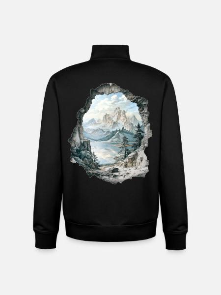 Mountains - Unisex Organic Zip Sweatshirt by Stanley/Stella - black