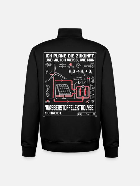 Ingenieur Plan Wasserstoffelektrolyse - Unisex Organic Zip Sweatshirt von Stanley/Stella - Schwarz
