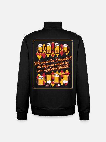 Biergarten Kater Humor - Unisex Organic Zip Sweatshirt von Stanley/Stella - Schwarz