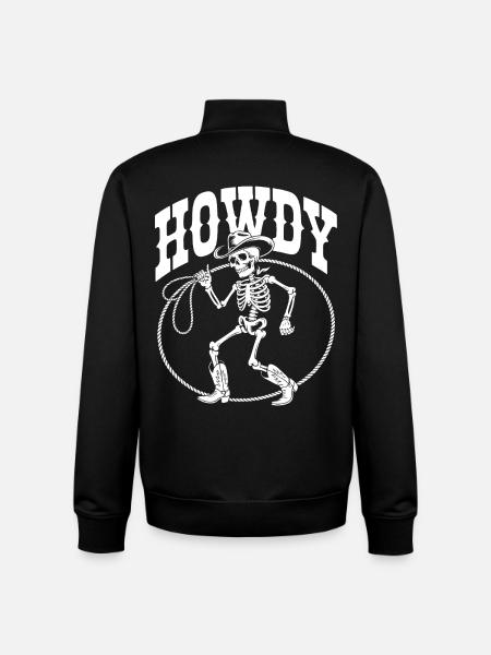 Line Dance Howdy Skeleton - Unisex Organic Zip Sweatshirt by Stanley/Stella - black