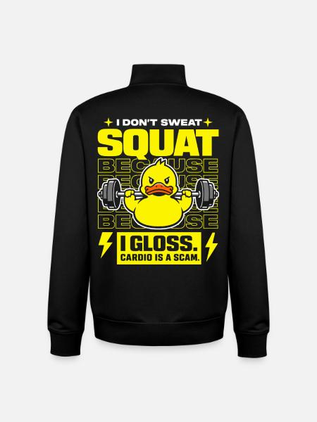 Squat Because Cardio Is A Scam - Unisex Organic Zip Sweatshirt by Stanley/Stella - black