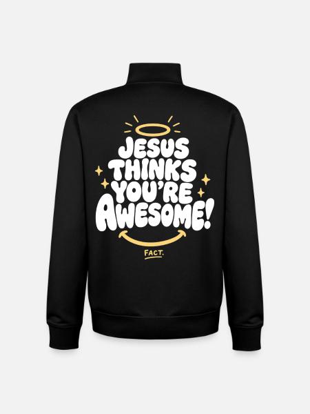 Jesus Thinks You're Awesome - Unisex Organic Zip Sweatshirt von Stanley/Stella - Schwarz