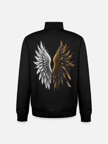 B-Angel Wings - Unisex Organic Zip Sweatshirt by Stanley/Stella - black