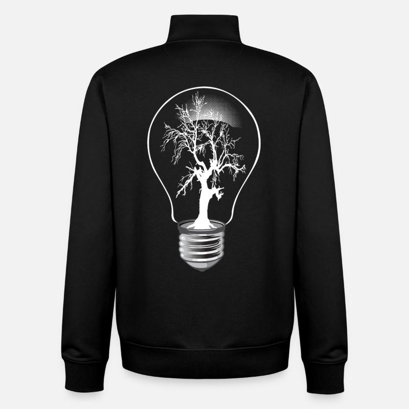 Tree light - Sweat zippé unisexe en coton bio Stanley/Stella - noir