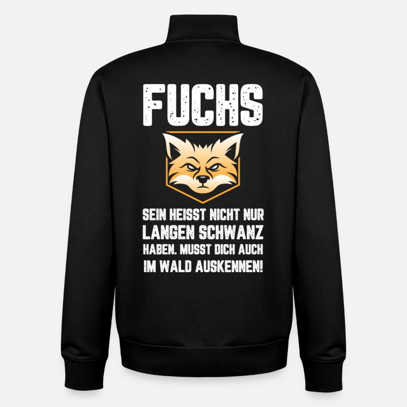 Fuchs Lustiger witziges Spruch - Unisex Organic Zip Sweatshirt von Stanley/Stella - Schwarz