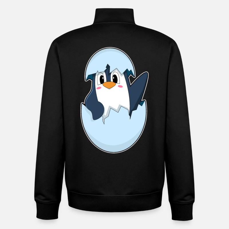 Penguin Eggshell - Unisex Organic Zip Sweatshirt by Stanley/Stella - black