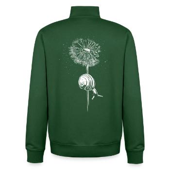 Pusteblume Löwenzahn Schnecke - Unisex Organic Zip Sweatshirt von Stanley/Stella - Flaschengrün - Hinten - AI Model Male 185 dark (185cm)