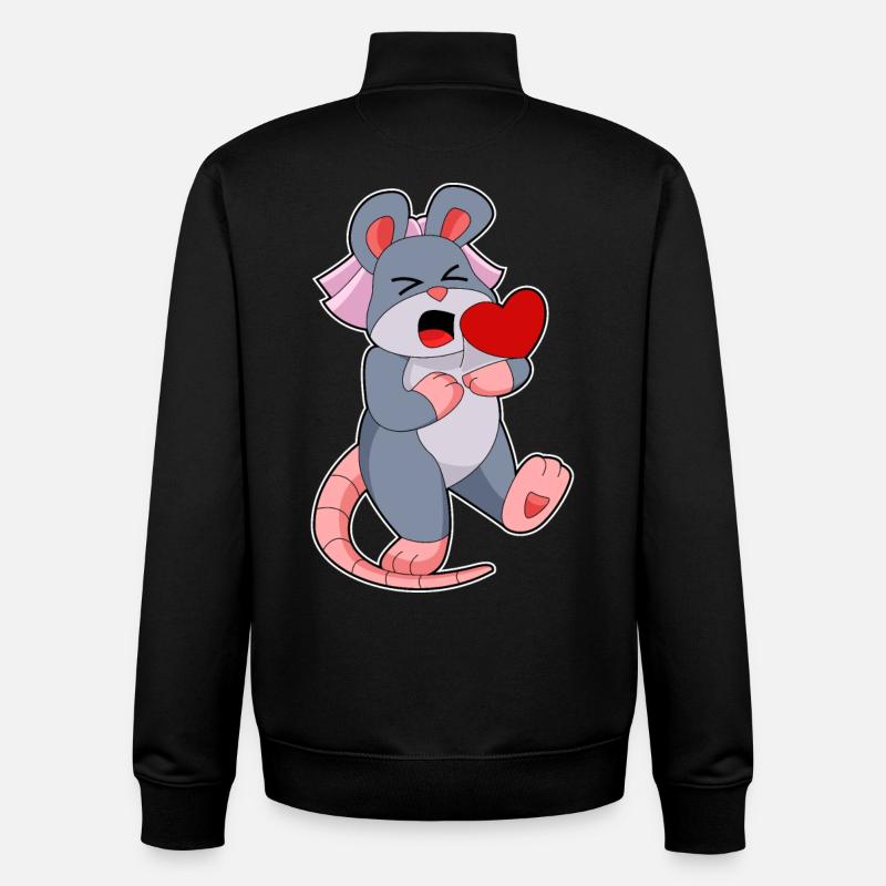 Mouse Bride Veil Wedding - Unisex Organic Zip Sweatshirt by Stanley/Stella - black