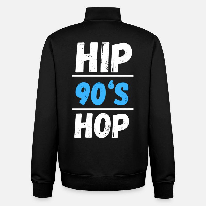 90s HipHop Style Design - Unisex Organic Zip Sweatshirt by Stanley/Stella - black