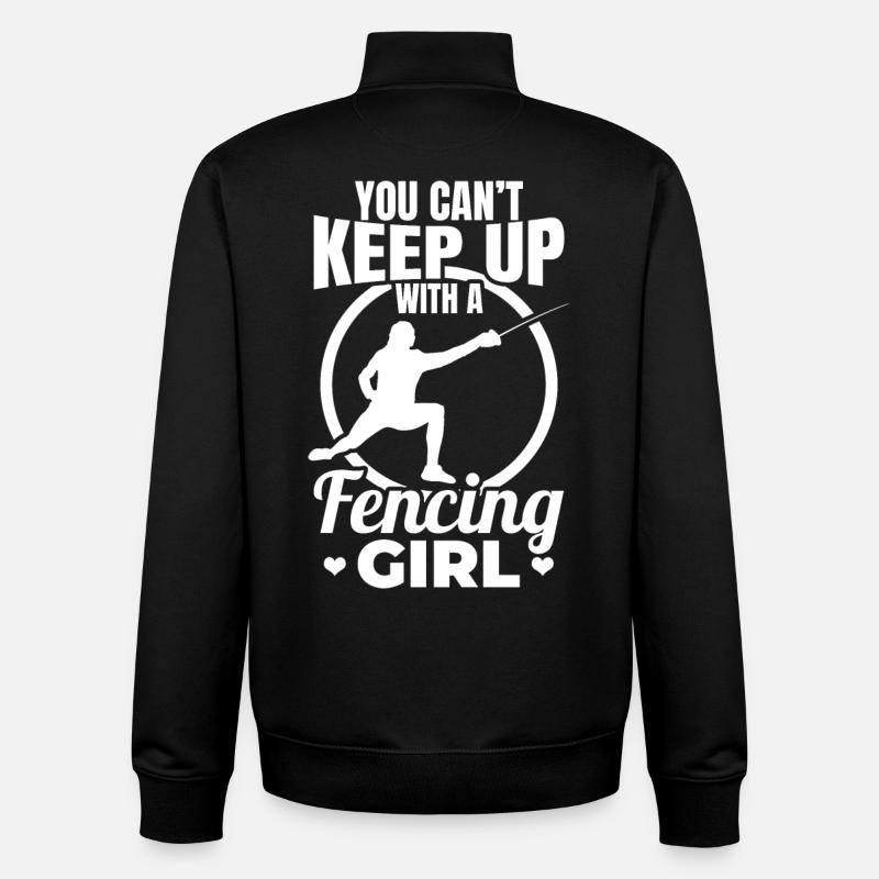 Fille d’escrime - Sweat zippé unisexe en coton bio Stanley/Stella - noir