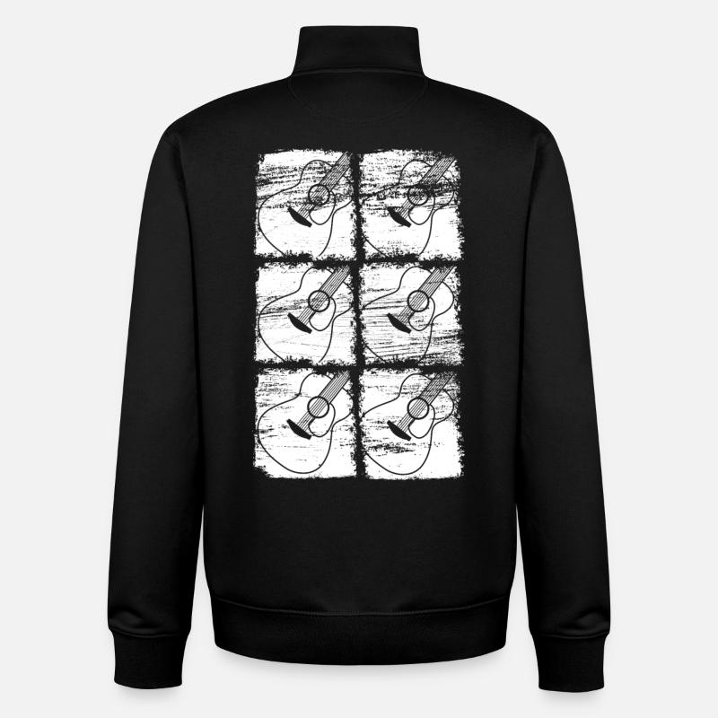Guitar Drawing - Unisex Organic Zip Sweatshirt by Stanley/Stella - black