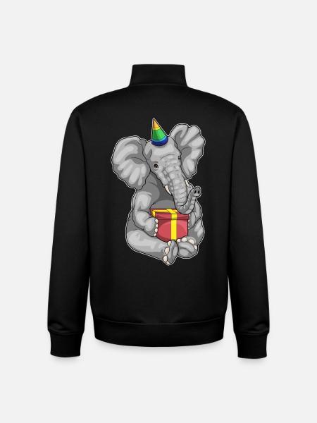 Elephant Birthday Parthut - Unisex Organic Zip Sweatshirt by Stanley/Stella - black