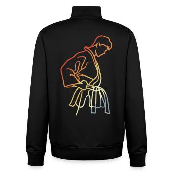 Boys Karate Sketch Vintage Look - Unisex Organic Zip Sweatshirt by Stanley/Stella - black - Back - AI Model Male 185 light (185cm)