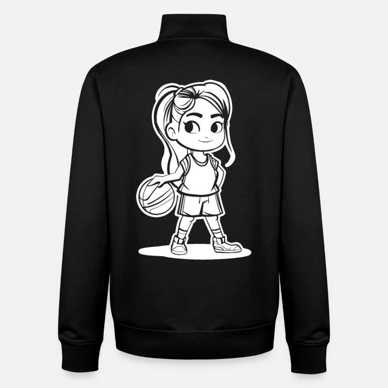 Basketteur - Sweat zippé unisexe en coton bio Stanley/Stella - noir